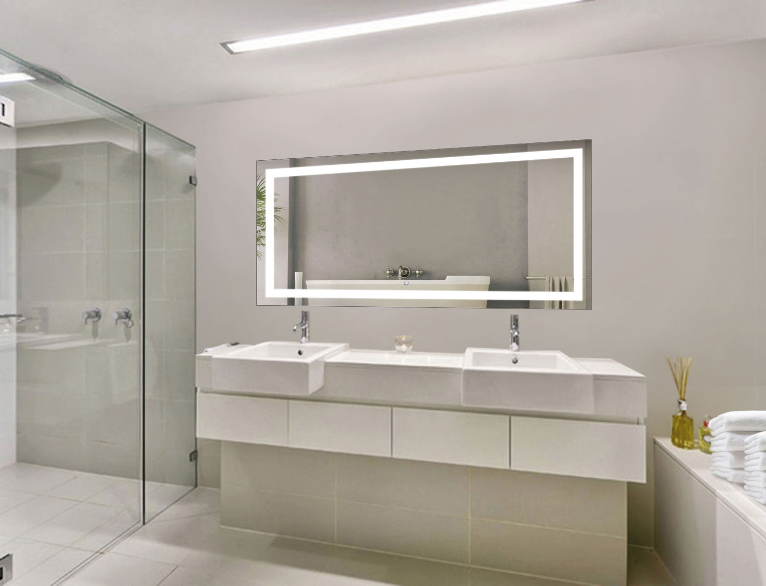 Bathroom Mirrors Over Vanity Brushed Metal