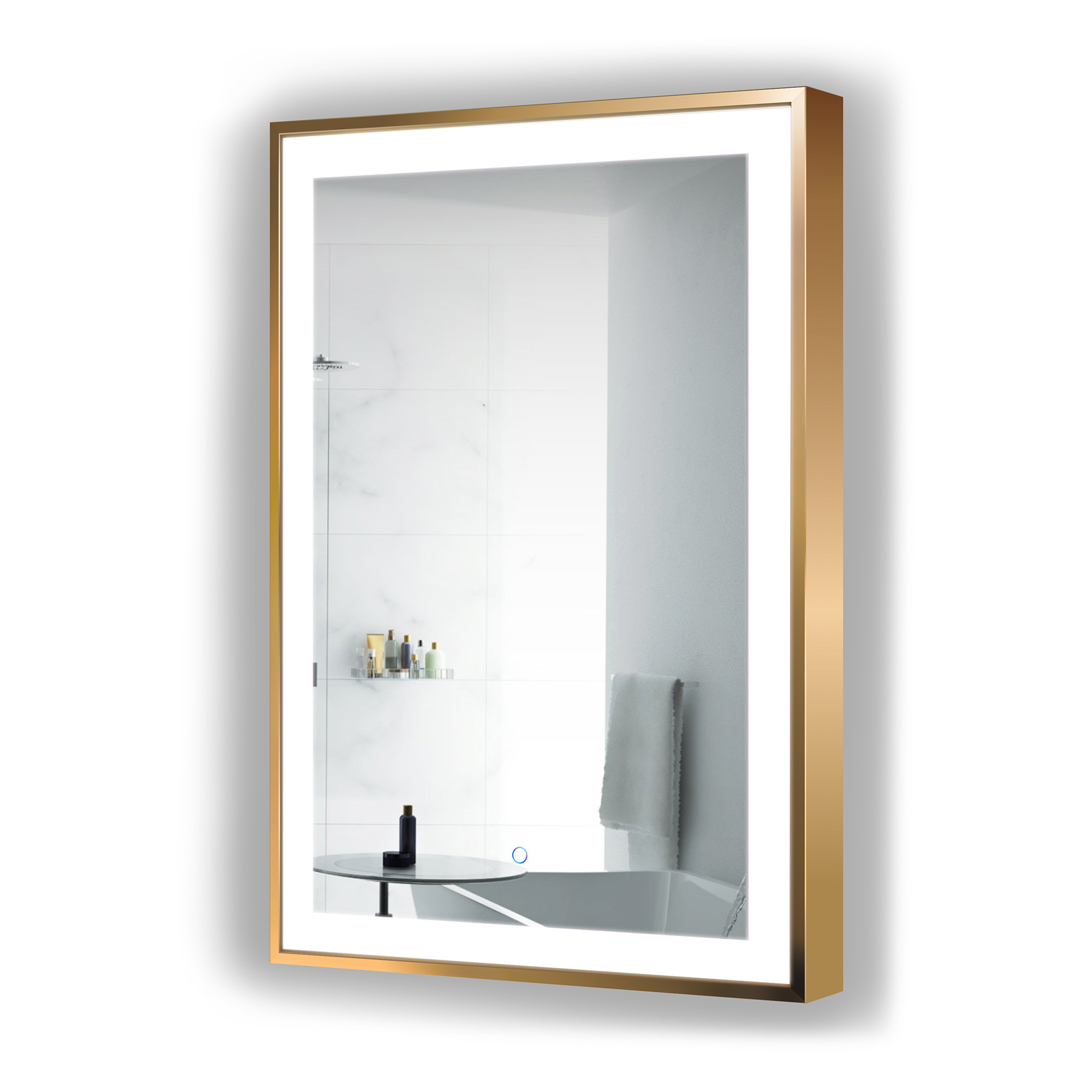 Round Smart Bathroom Mirror Lights Golden Modern Vanity Bathroom Mirror Led  Designed Espejo Cuerpo Entero Decoration Home CC50BM